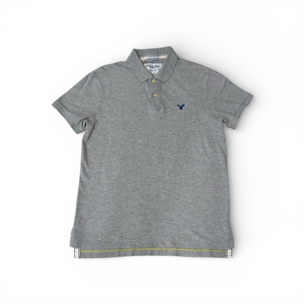 American Eagle Outfitters Heather Gray Polo Shirt